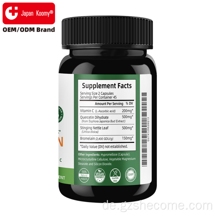 Quercetin-Bromelain-Kapseln zur Unterstützung des Immunsystems